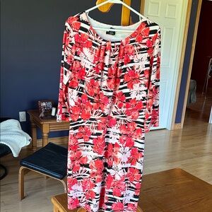 Ann Taylor Orange and navy floral dress